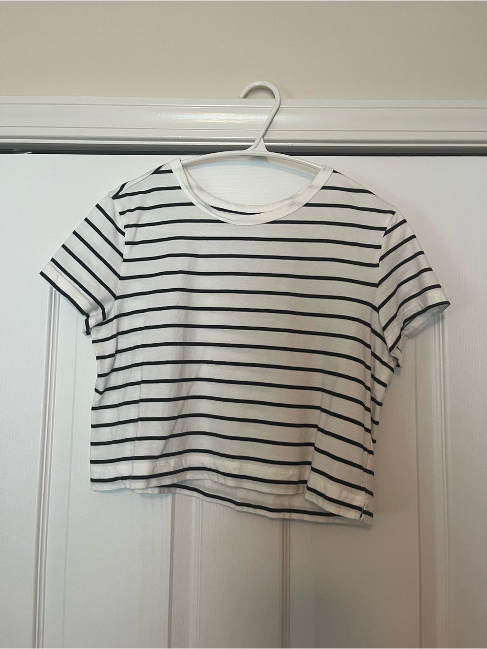 GAP Vintage Tee Cropped - White/Black Stripe